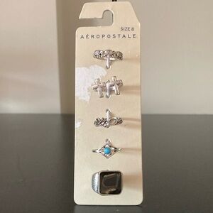 Aeropostale Silver and Blue Ring Collection